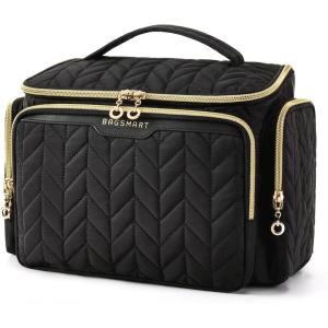 image:imageBAGSMART Travel Toiletry Bag Large Wideopen Travel Bag for Toiletries Makeup Cosmetic Travel Bag with HandleNavyBlack