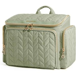 image:imageBAGSMART Travel Toiletry Bag Large Wideopen Travel Bag for Toiletries Makeup Cosmetic Travel Bag with HandleNavyGreen