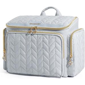 image:imageBAGSMART Travel Toiletry Bag Large Wideopen Travel Bag for Toiletries Makeup Cosmetic Travel Bag with HandleNavyGrey