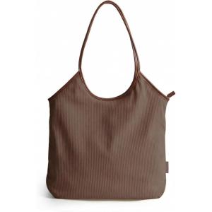 image:imageBAGSMRT Corduroy Tote Bag for Women Beach Bag with Zipper Casual Shoulder Bag Lightweight Travel Tote Hobo Handbag  PU Leather Handles 14L Capacity Inner Pocket Beach Travel Shopping CampusTan Brown