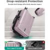 image:imageBAGSMART Carry On Luggage 22x14x9 Airline Approved Lightweight luggage with Spinner Wheels 20 Inch Expandable Hardside Carry On Suitcase with TSA Lock Rolling Travel suitcase CarryOn Dark BluePink Lavender