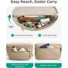 image:imageBAGSMART Fanny Packs for Women Two Way Zipper Belt Bag with Adjustable Strap Puffy Fashion Waist Packs for Traveling Workout BrownBrown