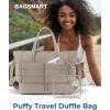 image:imageBAGSMART Large Travel Duffel Bag with Shoe Compartment Puffer CarryOn Gym Weekender Bag for Women CamelCamel