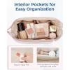 image:imageBAGSMART Makeup Bag Travel Makeup Bag Cute Puffy Make Up Bag Wideopen Cosmetic Bags for Women Small Makeup Pouch for Travel Essentials Toiletries Accessories BlackABlack