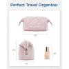 image:imageBAGSMART Makeup Bag Travel Makeup Bag Cute Puffy Make Up Bag Wideopen Cosmetic Bags for Women Small Makeup Pouch for Travel Essentials Toiletries Accessories BlackABlack