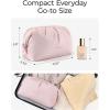 image:imageBAGSMART Makeup Bag Travel Toiletry Bag Cute Make Up Bag Large Capacity Cosmetic Bags for Women Wideopen Makeup Pouch Travel Essentials Toiletries Accessories Brushes PinkPink