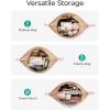 image:imageBAGSMART Makeup Bag Travel Toiletry Bag Cute Make Up Bag Large Capacity Cosmetic Bags for Women Wideopen Makeup Pouch Travel Essentials Toiletries Accessories Brushes PinkCamel