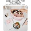 image:imageBAGSMART Makeup Bag Travel Toiletry Bag Cute Make Up Bag Large Capacity Cosmetic Bags for Women Wideopen Makeup Pouch Travel Essentials Toiletries Accessories Brushes PinkCamel