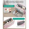 image:imageBAGSMART Travel Toiletry Bag for Women Wideopen Makeup Bag Organizer Puffy Make Up Case Large Capacity Cosmetic Organizer for Women for Travel Essentials Toiletries Accessories BottlesBlackPink