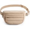 image:imageBAGSMART Fanny Packs for Women Two Way Zipper Belt Bag with Adjustable Strap Puffy Fashion Waist Packs for Traveling Workout BrownBrown