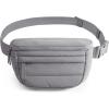 image:imageBAGSMART Fanny Packs for Women Two Way Zipper Belt Bag with Adjustable Strap Puffy Fashion Waist Packs for Traveling Workout BrownDark Grey