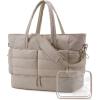 image:imageBAGSMART Large Travel Duffel Bag with Shoe Compartment Puffer CarryOn Gym Weekender Bag for Women CamelCamel