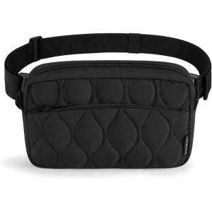 image:imageBAGSMART Fanny Packs for Women with Two Ways to Install the Adjustable Strap Lightweight Crossbody Belt Bag for Traveling WorkoutBlack