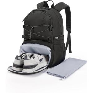 image:imageBAGSMART Gym Backpack with Shoes Compartment Travel Backpack for Men Women Stylish Workout Sport Bag for Yoga Casual Weekender Carry On for Flight College Outdoor Black01black