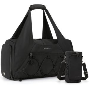 image:imageBAGSMART Gym Bag for Women Lightweight Duffel with Shoe Compartment Weekender with Wet Pocket Workout Yoga Tote Charcoal