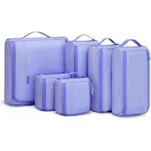 image:imageBAGSMART Keep Shape Packing Cubes for Travel 6 Set Travel Cubes for Packing Lightweight Suitcase Organizer Bags Set for Travel Essentials04Very Peri