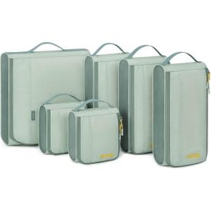 image:imageBAGSMART Keep Shape Packing Cubes for Travel 6 Set Travel Cubes for Packing Lightweight Suitcase Organizer Bags Set for Travel Essentials05Balsam Green