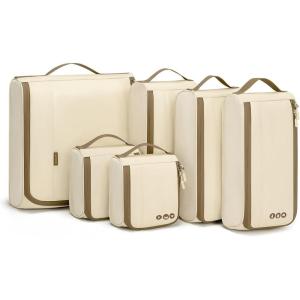 image:imageBAGSMART Keep Shape Packing Cubes for Travel 6 Set Travel Cubes for Packing Lightweight Suitcase Organizer Bags Set for Travel EssentialsCornSilk Yellow