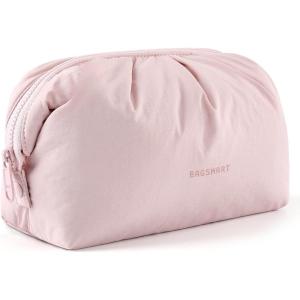 image:imageBAGSMART Makeup Bag Travel Toiletry Bag Cute Make Up Bag Large Capacity Cosmetic Bags for Women Wideopen Makeup Pouch Travel Essentials Toiletries Accessories Brushes PinkPink