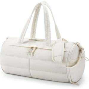 image:imageBAGSMART Puffer Gym Bag for Women Lightweight Duffel Bag with Shoe Compartment Weekender Bags with Wet Pocket Workout Overnight Carry on Bag for Travel BeigeBeige