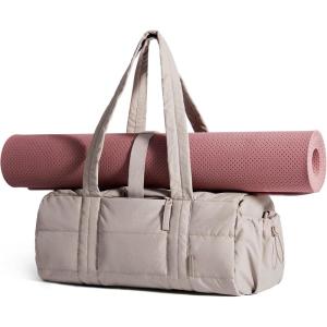 image:imageBAGSMART Reiki Gym Bag for Women MiniMedium Crossbody Bags for Women 5L Dance Bag with Detachable Strap 15L Yoga Mate Bag with Wet amp Dry Pocket MediumBlack15LSand Brown
