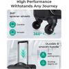image:imageBAGSMART Carry On Luggage 20 InchSoftside Expandable Suitcase with Spinner Wheels Luggage 22x14x9 Airline Approved Rolling Lightweight Suitcases for Women Men Compact CarryOn BlackUnderseatBlack