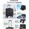 image:imageBAGSMART Carry On Luggage 20 InchSoftside Expandable Suitcase with Spinner Wheels Luggage 22x14x9 Airline Approved Rolling Lightweight Suitcases for Women Men Compact CarryOn BlackUnderseatBlack