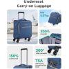 image:imageBAGSMART Carry On Luggage 20 InchSoftside Expandable Suitcase with Spinner Wheels Luggage 22x14x9 Airline Approved Rolling Lightweight Suitcases for Women Men Compact CarryOn BlackUnderseatDark Blue