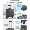 image:imageBAGSMART Carry On Luggage 20 InchSoftside Expandable Suitcase with Spinner Wheels Luggage 22x14x9 Airline Approved Rolling Lightweight Suitcases for Women Men Compact CarryOn BlackUnderseatGrey