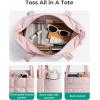 image:imageBAGSMART Expandable Tote Bag for Women Puffer Work Tote Handbag Quilted Carry On Bag for Travel GymBlush Pink