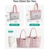 image:imageBAGSMART Expandable Tote Bag for Women Puffer Work Tote Handbag Quilted Carry On Bag for Travel GymBlush Pink