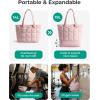 image:imageBAGSMART Expandable Tote Bag for Women Puffer Work Tote Handbag Quilted Carry On Bag for Travel GymBlush Pink