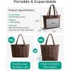 image:imageBAGSMART Expandable Tote Bag for Women Puffer Work Tote Handbag Quilted Carry On Bag for Travel GymChocolate