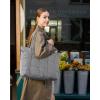 image:imageBAGSMART Expandable Tote Bag for Women Puffer Work Tote Handbag Quilted Carry On Bag for Travel GymGrey