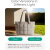 image:imageBAGSMART Expandable Tote Bag for Women Puffer Work Tote Handbag Quilted Carry On Bag for Travel GymKhaki