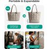 image:imageBAGSMART Expandable Tote Bag for Women Puffer Work Tote Handbag Quilted Carry On Bag for Travel GymKhaki