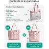 image:imageBAGSMART Expandable Tote Bag for Women Puffer Work Tote Handbag Quilted Carry On Bag for Travel GymLight Pink