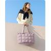 image:imageBAGSMART Expandable Tote Bag for Women Puffer Work Tote Handbag Quilted Carry On Bag for Travel GymPurple