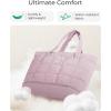 image:imageBAGSMART Expandable Tote Bag for Women Puffer Work Tote Handbag Quilted Carry On Bag for Travel GymPurple