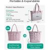 image:imageBAGSMART Expandable Tote Bag for Women Puffer Work Tote Handbag Quilted Carry On Bag for Travel GymPurple