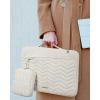 image:imageBAGSMART Laptop Case with Handle Puffy Padded Laptop Bag Sleeve for Women Portable MacBook AirPro Computer Case 1516 inch BlackBeige