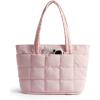 image:imageBAGSMART Expandable Tote Bag for Women Puffer Work Tote Handbag Quilted Carry On Bag for Travel GymBlush Pink