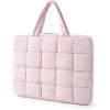 image:imageBAGSMART Laptop Case Puffy Laptop Sleeve with Handle Compatible with MacBook Air Pro Laptop Bag for WomenPink