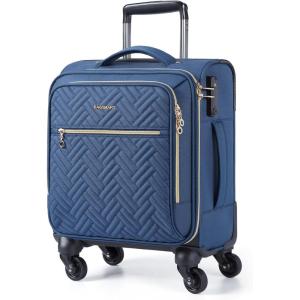 image:imageBAGSMART Carry On Luggage 20 InchSoftside Expandable Suitcase with Spinner Wheels Luggage 22x14x9 Airline Approved Rolling Lightweight Suitcases for Women Men Compact CarryOn BlackUnderseatDark Blue