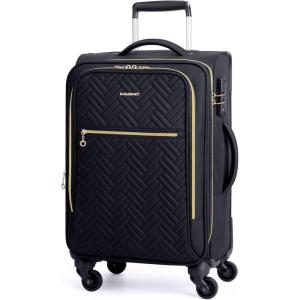 image:imageBAGSMART Carry On Luggage 20 InchSoftside Expandable Suitcase with Spinner Wheels Luggage 22x14x9 Airline Approved Rolling Lightweight Suitcases for Women Men Compact CarryOn BlackBlack