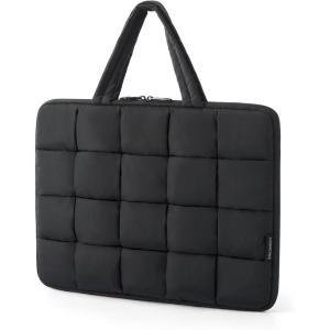 image:imageBAGSMART Laptop Case Puffy Laptop Sleeve with Handle Compatible with MacBook Air Pro Laptop Bag for WomenBlack