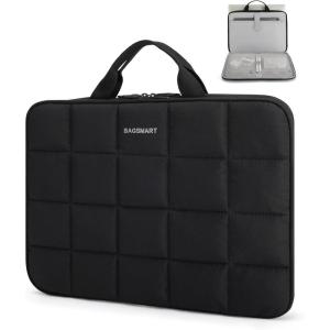 image:imageBAGSMART Laptop Case with Handle Puffy Laptop Sleeve Bag for Women MacBook Case for Dell HP Lenovo MacBook AirPro 15156 inch BlackBlackhandheld