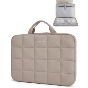 image:imageBAGSMART Laptop Case with Handle Puffy Laptop Sleeve Bag for Women MacBook Case for Dell HP Lenovo MacBook AirPro 15156 inch BlackBrownhandheld