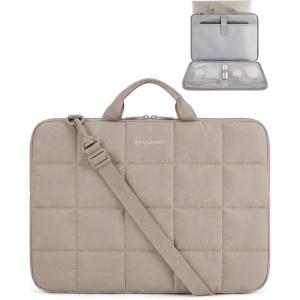 image:imageBAGSMART Laptop Case with Handle Puffy Laptop Sleeve Bag for Women MacBook Case for Dell HP Lenovo MacBook AirPro 15156 inch BlackBrownshoulder Strap