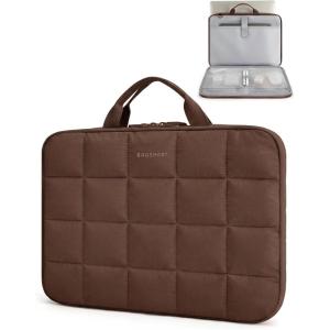 image:imageBAGSMART Laptop Case with Handle Puffy Laptop Sleeve Bag for Women MacBook Case for Dell HP Lenovo MacBook AirPro 15156 inch BlackCoffee Brownhandheld